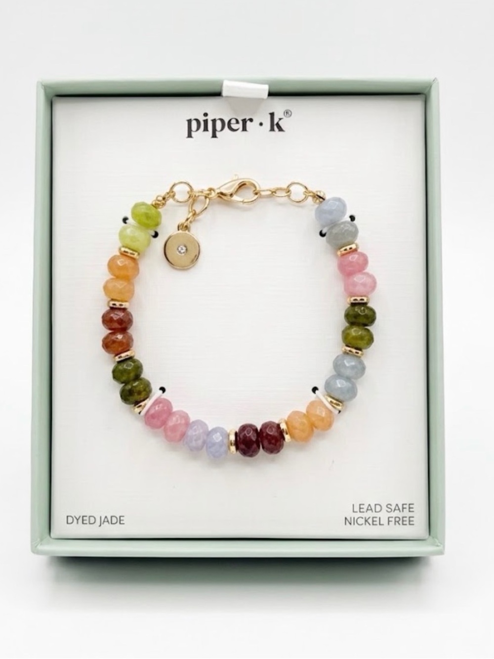 NWT ⚜️💚⚜️ Piper K Dyed Jade Beaded Bracelet